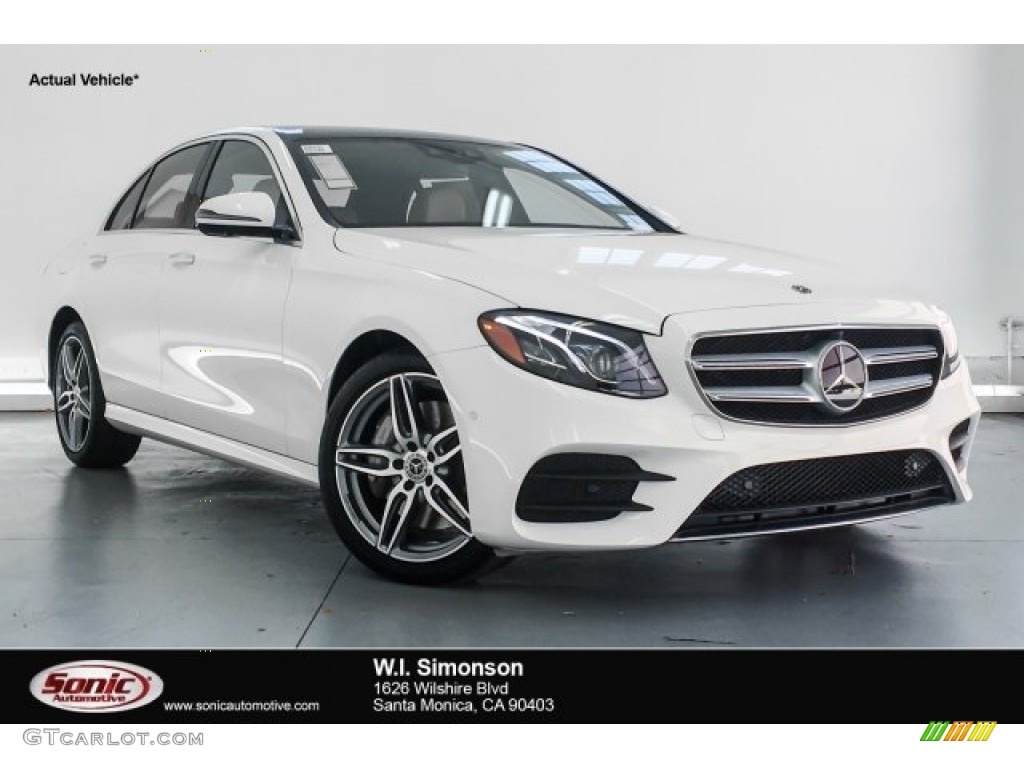 2018 E 400 4Matic Sedan - Polar White / Macchiato Beige/Black photo #1