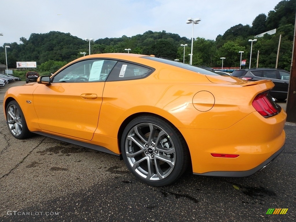 2018 Mustang GT Premium Fastback - Orange Fury / Ebony photo #4