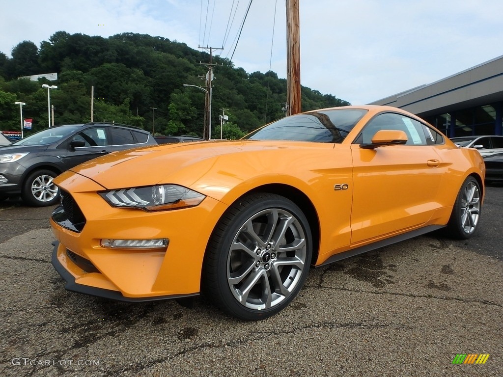 2018 Mustang GT Premium Fastback - Orange Fury / Ebony photo #6