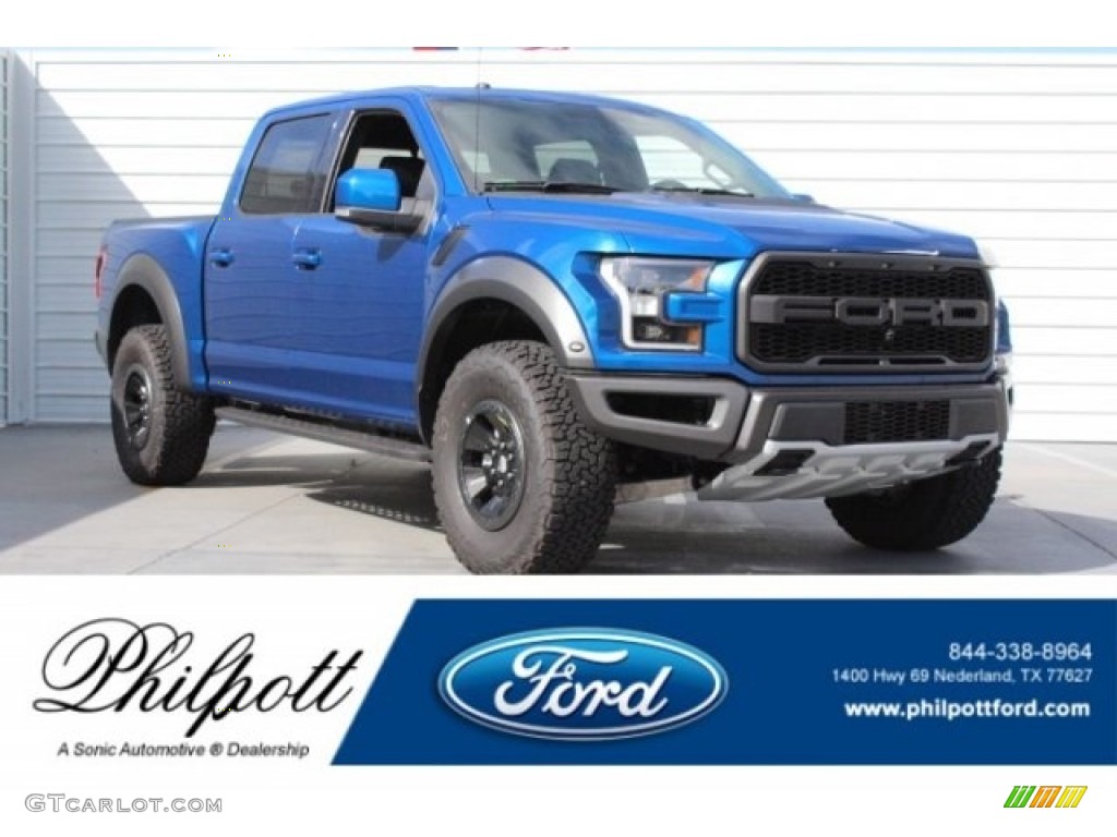 2018 F150 SVT Raptor SuperCrew 4x4 - Lightning Blue / Raptor Black photo #1