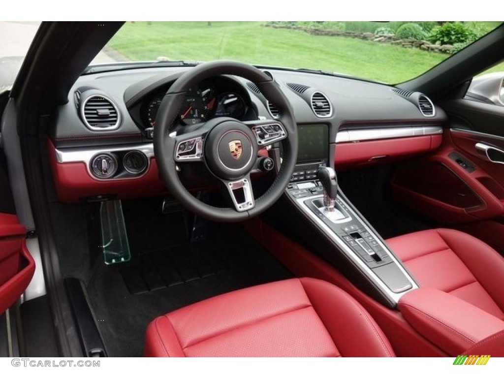 Black/Bordeaux Red Interior 2018 Porsche 718 Boxster S Photo #128069566
