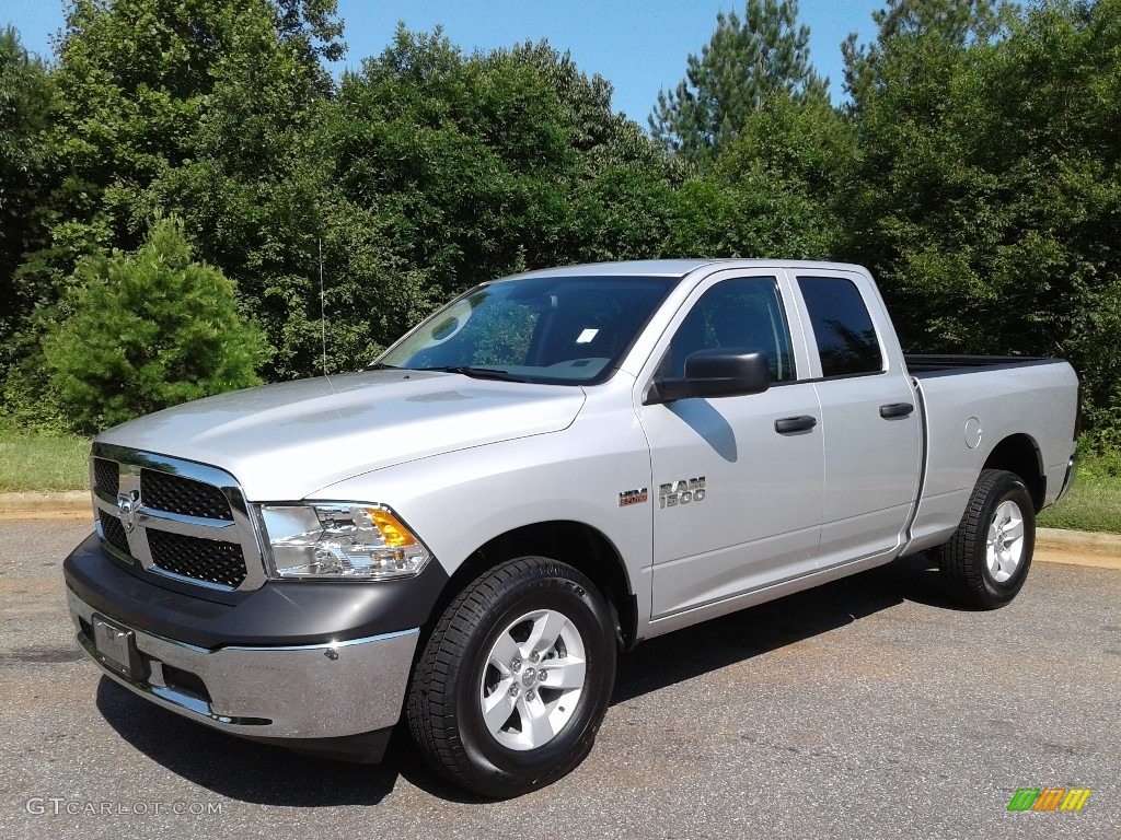 2018 1500 Tradesman Quad Cab 4x4 - Bright Silver Metallic / Black/Diesel Gray photo #2
