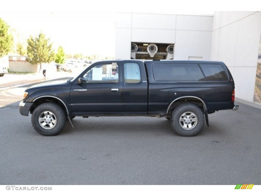 1998 Tacoma V6 Extended Cab 4x4 - Black Metallic / Gray photo #3