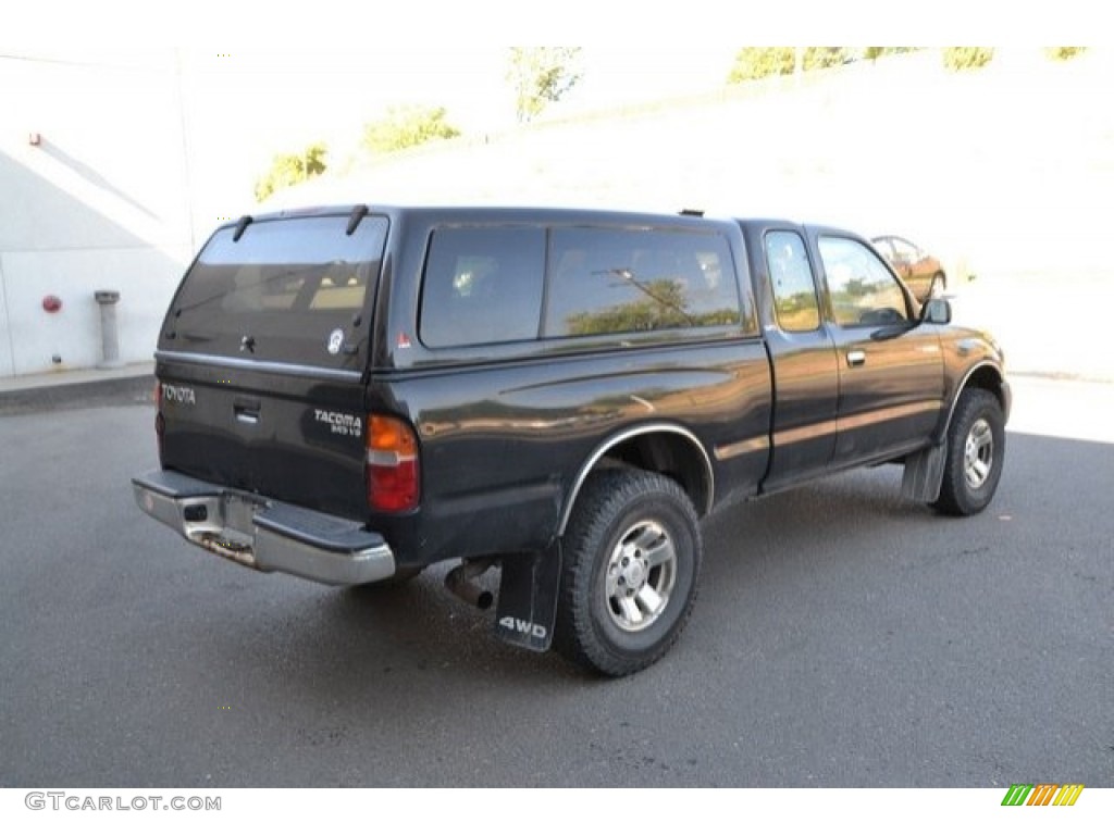 1998 Tacoma V6 Extended Cab 4x4 - Black Metallic / Gray photo #6