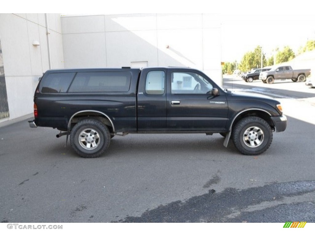 1998 Tacoma V6 Extended Cab 4x4 - Black Metallic / Gray photo #7