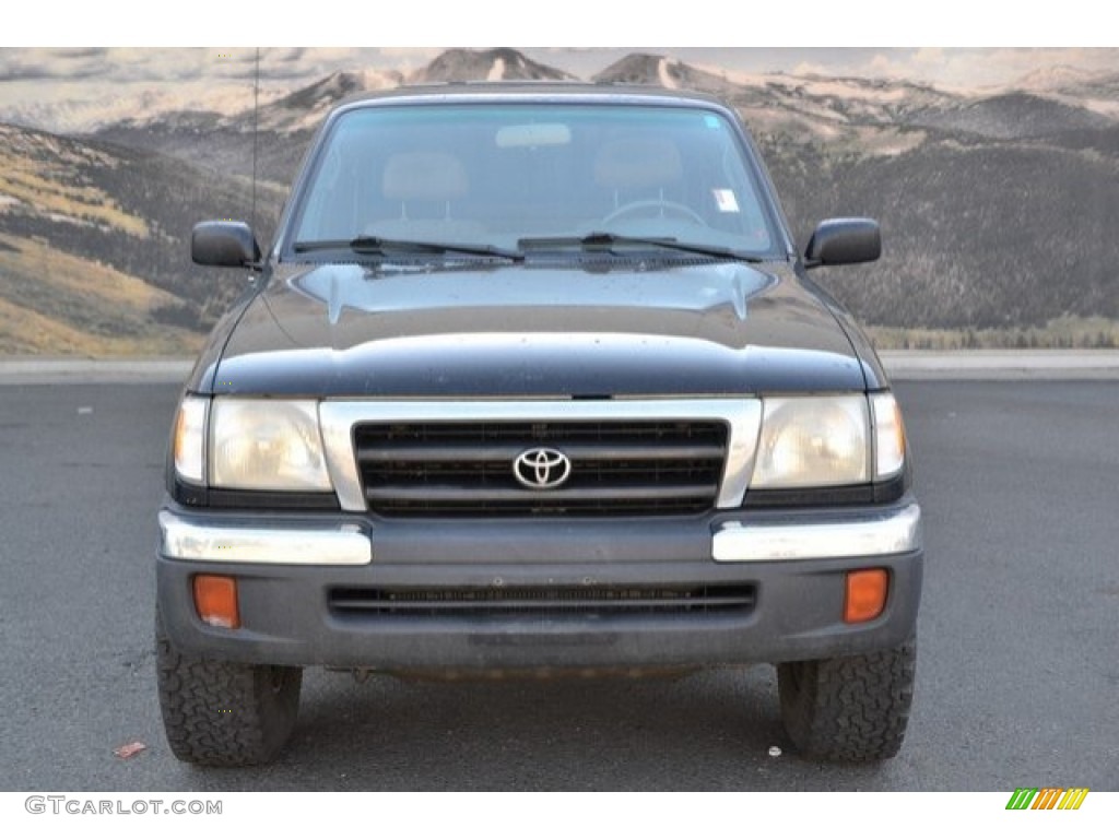1998 Tacoma V6 Extended Cab 4x4 - Black Metallic / Gray photo #8