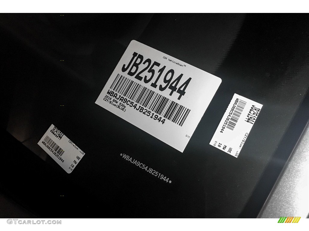 2018 5 Series 530e iPerfomance Sedan - Bluestone Metallic / Black photo #11