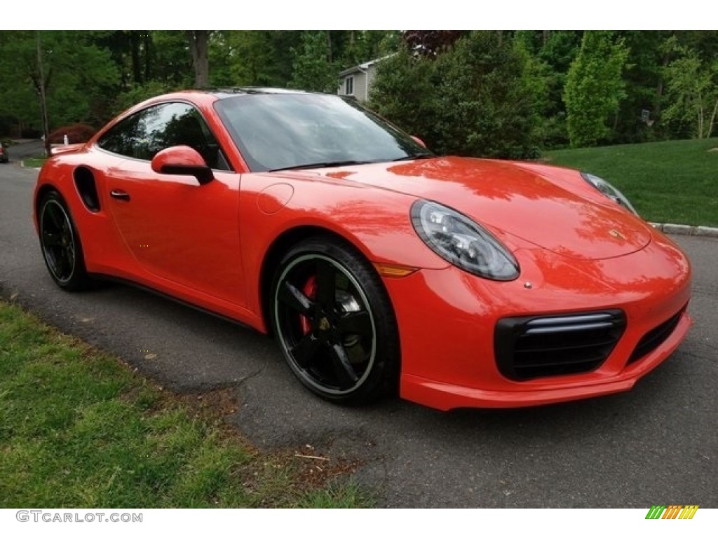 2017 911 Turbo Coupe - Lava Orange / Black photo #1