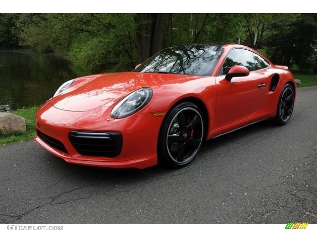 2017 911 Turbo Coupe - Lava Orange / Black photo #3