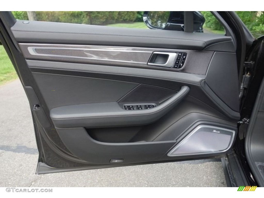 2018 Porsche Panamera Turbo S E-Hybrid Black Door Panel Photo #128081650