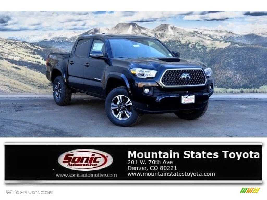 2018 Tacoma TRD Sport Double Cab 4x4 - Midnight Black Metallic / Cement Gray photo #1