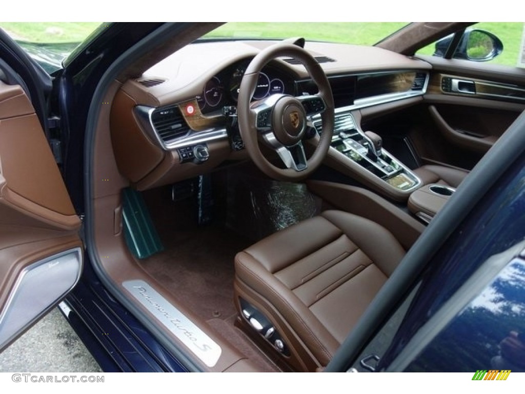 Truffle Brown Club Leather Interior 2018 Porsche Panamera Turbo S E-Hybrid Photo #128083276