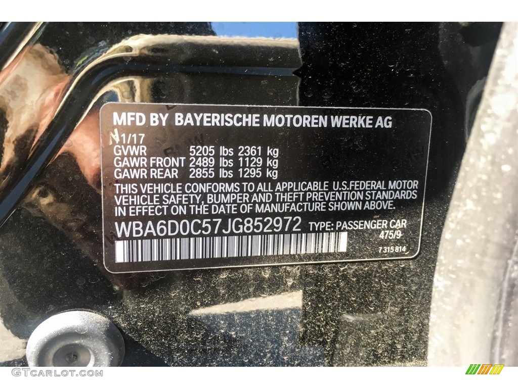 2018 6 Series 640i Gran Coupe - Black Sapphire Metallic / Black photo #11
