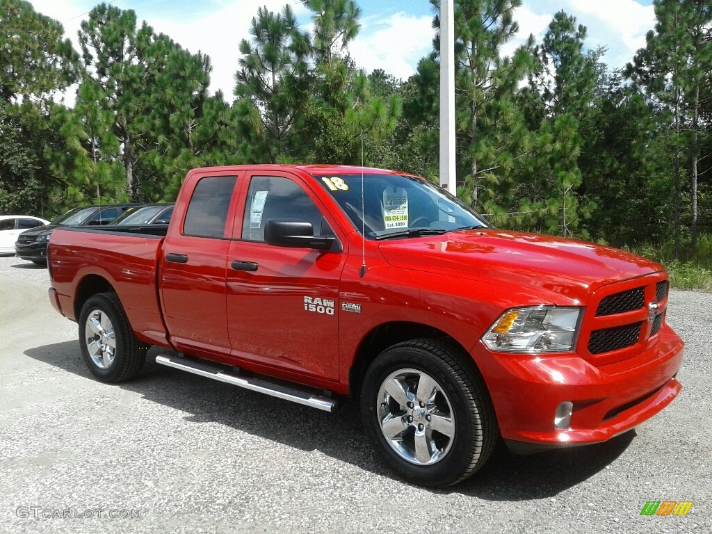 2018 1500 Express Quad Cab - Flame Red / Black/Diesel Gray photo #7