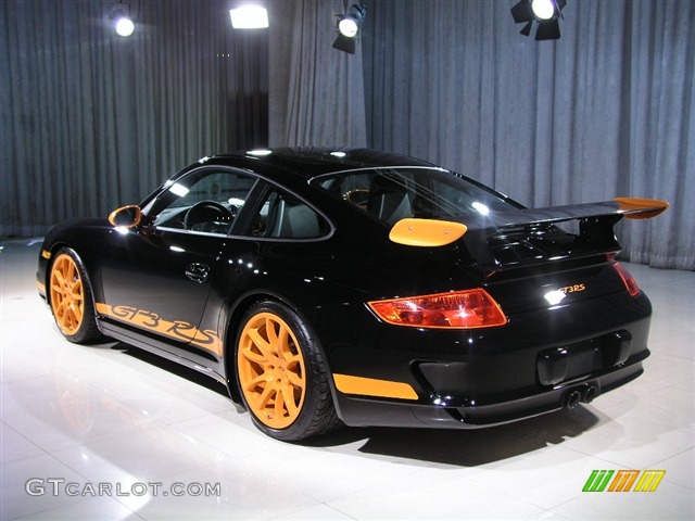 2008 911 GT3 RS - Black/Orange / Black photo #3