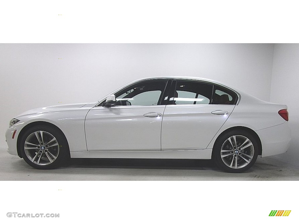 2018 3 Series 330i xDrive Sedan - Mineral White Metallic / Coral Red photo #2