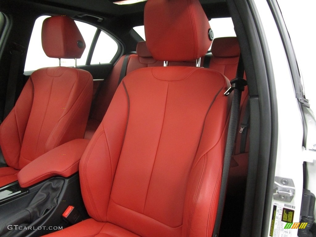 2018 3 Series 330i xDrive Sedan - Mineral White Metallic / Coral Red photo #11
