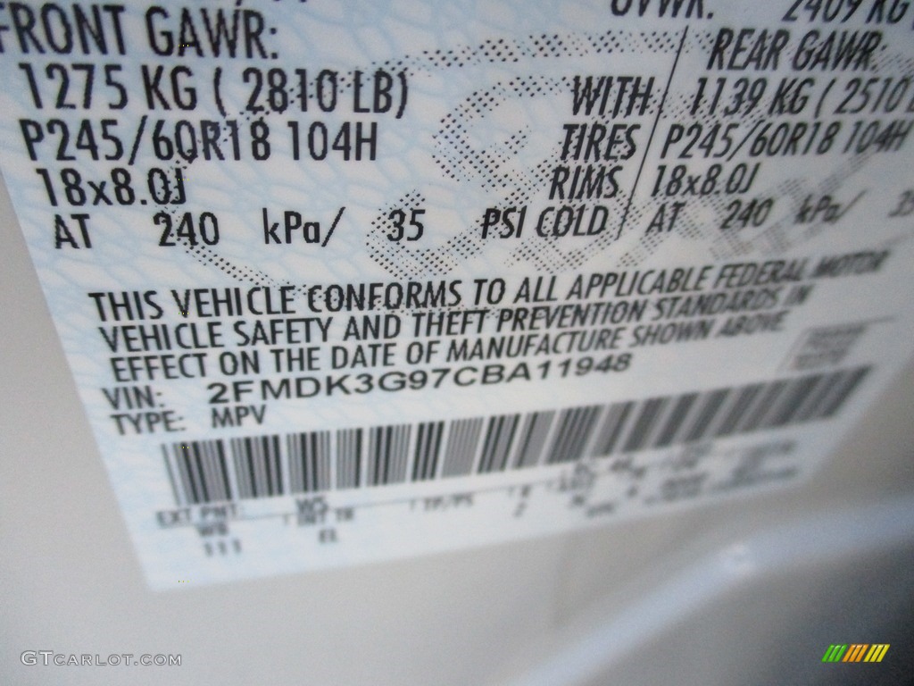 2012 Edge SE EcoBoost - White Suede / Medium Light Stone photo #19