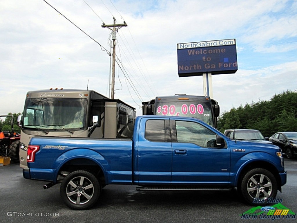 2017 F150 XLT SuperCab 4x4 - Blue Jeans / Light Camel photo #6