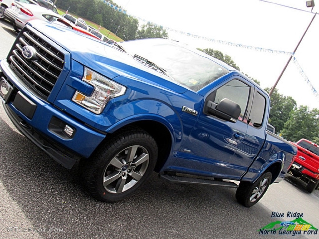 2017 F150 XLT SuperCab 4x4 - Blue Jeans / Light Camel photo #34