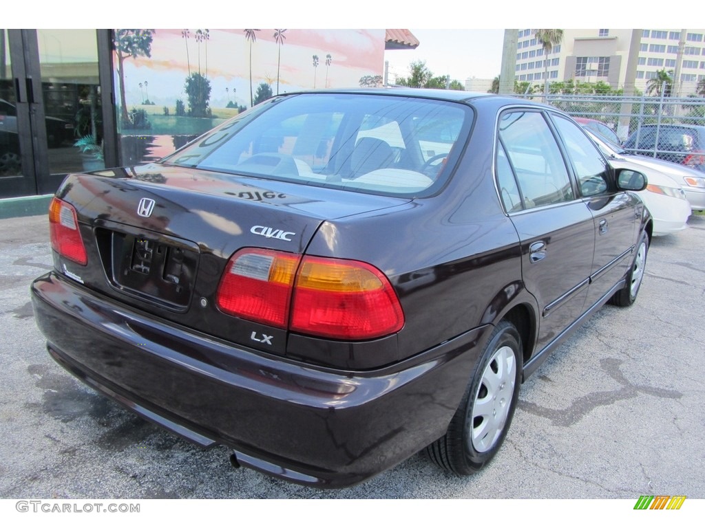 2000 Civic LX Sedan - Vintage Plum / Beige photo #6