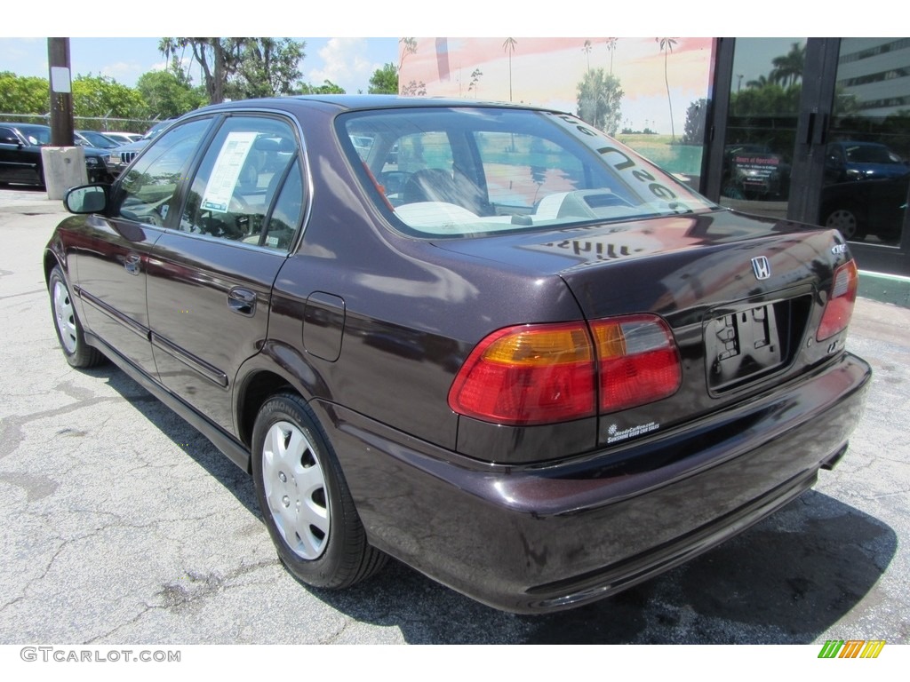 2000 Civic LX Sedan - Vintage Plum / Beige photo #8