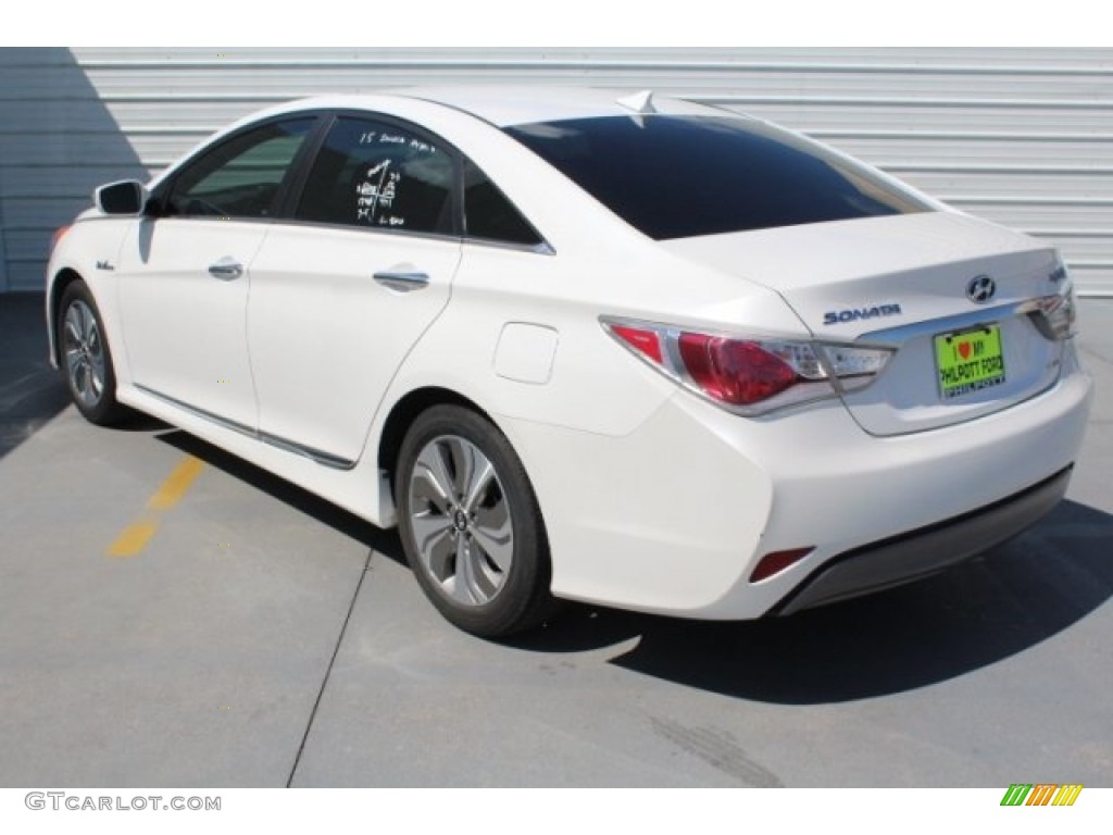 2015 Sonata Hybrid Limited - Diamond White Pearl / Gray photo #9