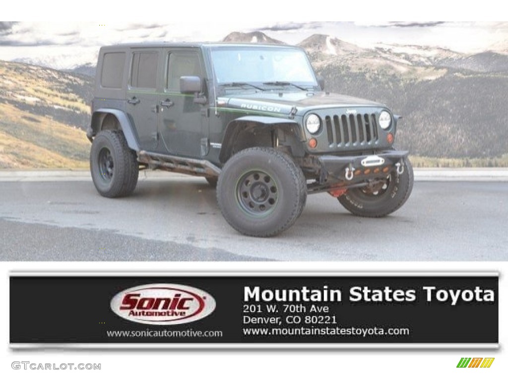 2010 Wrangler Unlimited Rubicon 4x4 - Natural Green Pearl / Dark Khaki/Medium Khaki photo #1