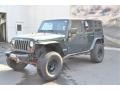 2010 Natural Green Pearl Jeep Wrangler Unlimited Rubicon 4x4  photo #2