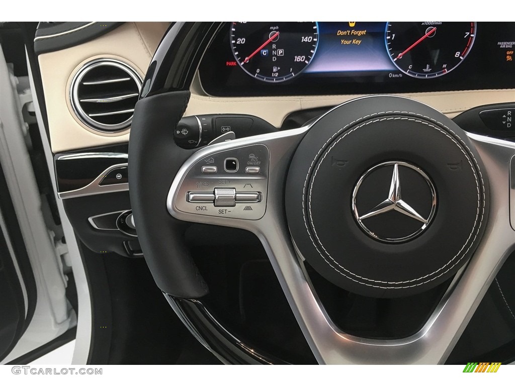 2018 Mercedes-Benz S Maybach S 560 4Matic Porcelain/Black Steering Wheel Photo #128139016