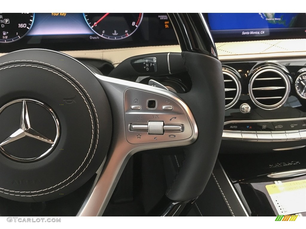 2018 Mercedes-Benz S Maybach S 560 4Matic Porcelain/Black Steering Wheel Photo #128139037