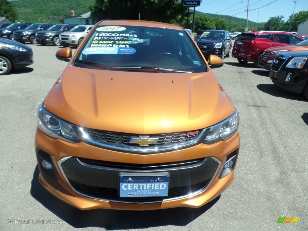 2017 Sonic LT Hatchback - Orange Burst Metallic / Jet Black photo #2