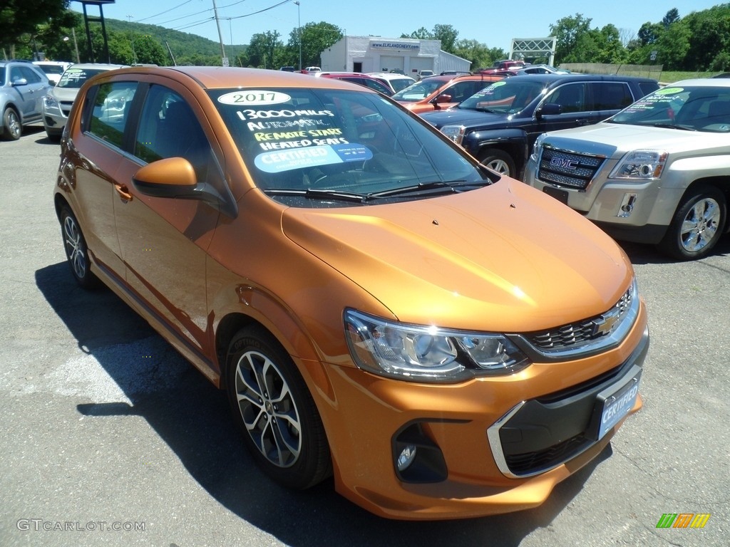 2017 Sonic LT Hatchback - Orange Burst Metallic / Jet Black photo #3
