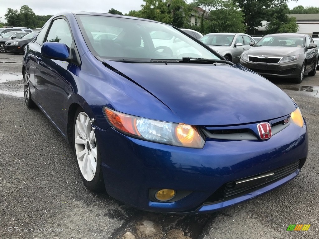 2007 Civic Si Coupe - Fiji Blue Metallic / Black photo #10