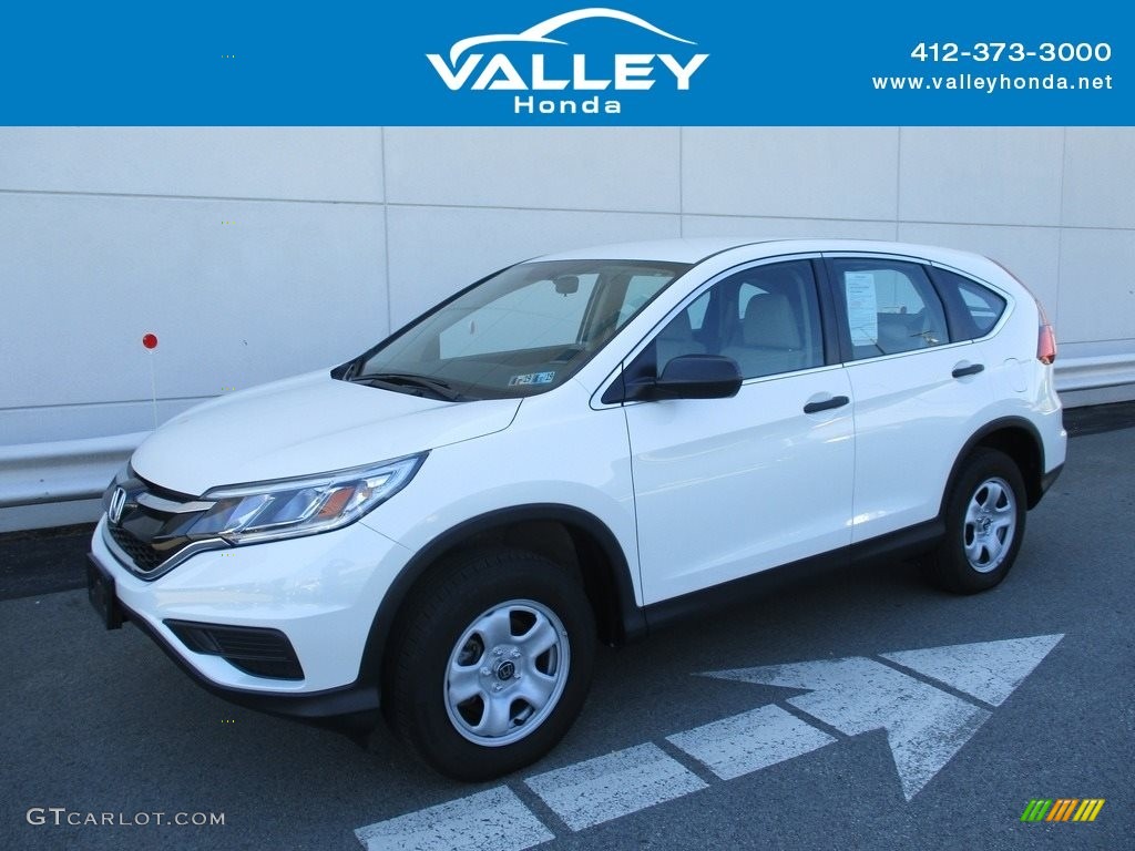 2015 CR-V LX AWD - White Diamond Pearl / Beige photo #1