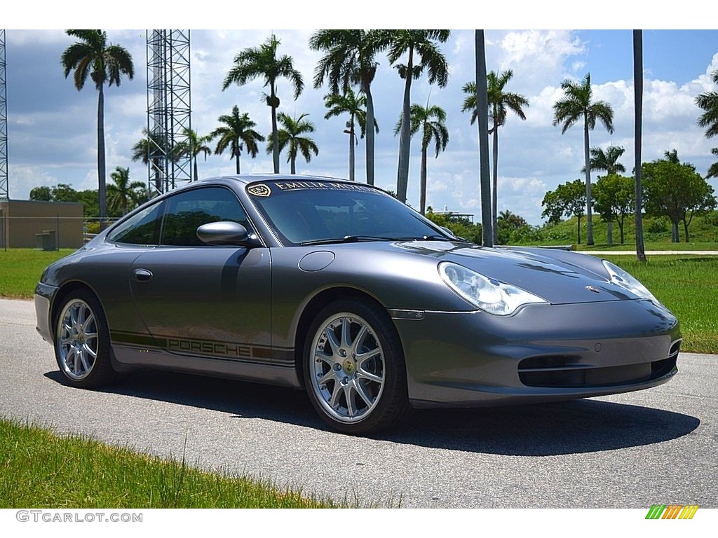 2002 911 Carrera Coupe - Seal Grey Metallic / Graphite Grey photo #2