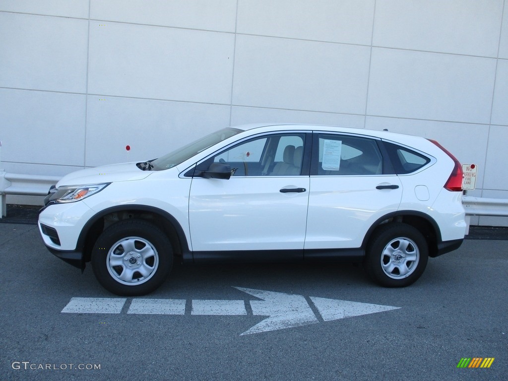 2015 CR-V LX AWD - White Diamond Pearl / Beige photo #2