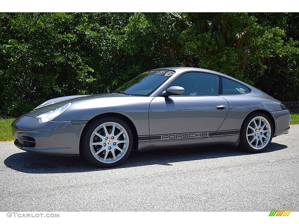 2002 911 Carrera Coupe - Seal Grey Metallic / Graphite Grey photo #13