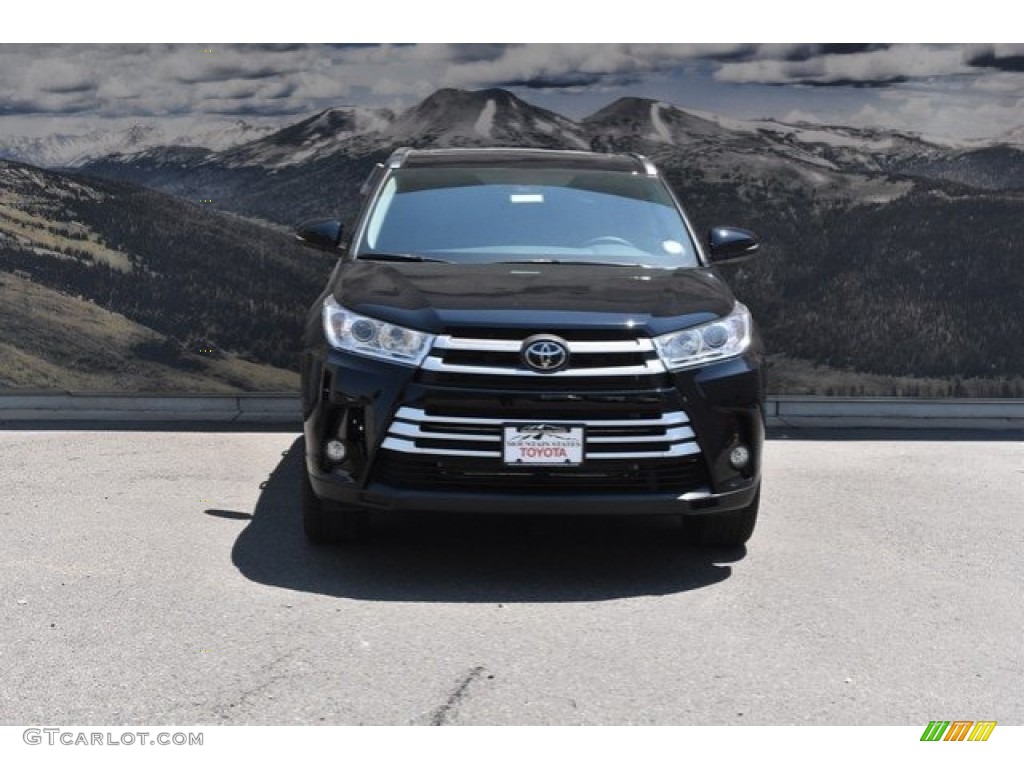 2018 Highlander XLE AWD - Midnight Black Metallic / Black photo #2