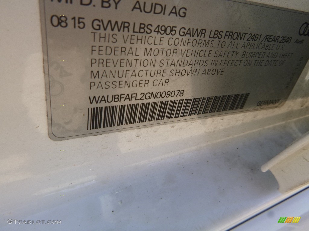 2016 A4 2.0T Premium quattro - Glacier White Metallic / Velvet Beige photo #16