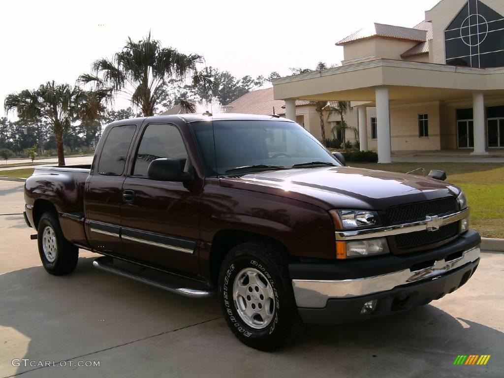 2003 Silverado 1500 LT Extended Cab - Dark Carmine Red Metallic / Tan photo #1