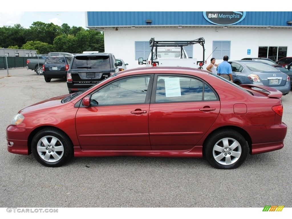 2006 Corolla S - Impulse Red Pearl / Dark Charcoal photo #2