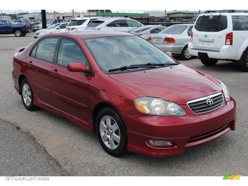 2006 Corolla S - Impulse Red Pearl / Dark Charcoal photo #7