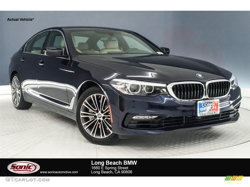 2018 5 Series 530e iPerfomance Sedan - Imperial Blue Metallic / Canberra Beige/Black photo #1