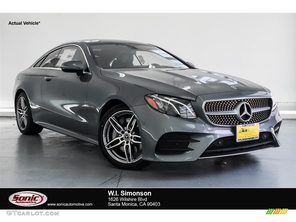 2018 E 400 Coupe - Selenite Grey Metallic / Black photo #1