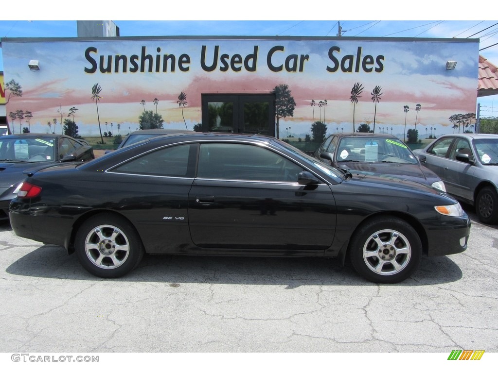 2000 Solara SE V6 Coupe - Black Sand Pearl / Charcoal photo #2
