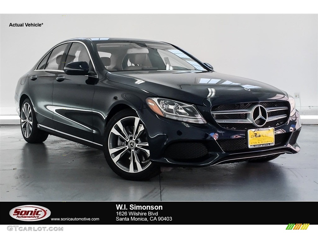 2018 C 300 Sedan - Lunar Blue Metallic / Silk Beige/Black photo #1