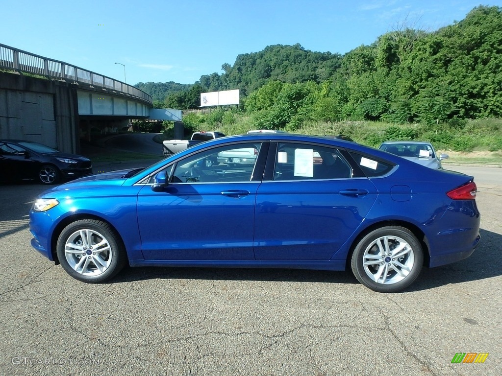 Lightning Blue 2018 Ford Fusion SE Exterior Photo #128209122