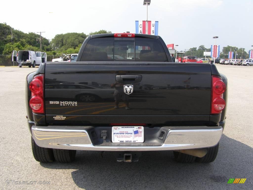 2007 Ram 3500 Big Horn Quad Cab Dually - Brilliant Black Crystal Pearl / Medium Slate Gray photo #4