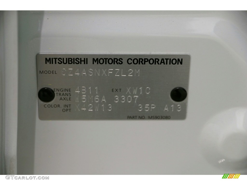 2015 Mitsubishi Lancer Evolution Final Edition Info Tag Photos